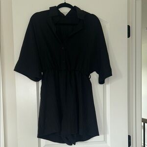Black Short Sleeve Romper